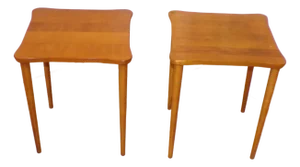 Vintage Pair Mid Century Clover End Side Tables Nightstands Plant Stands