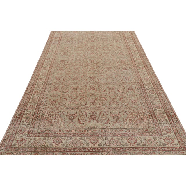 1970s Vintage Turkish Rug in Green With Red Herati Floral Pattern, From Rug & Kilim For Sale - Image 5 of 7