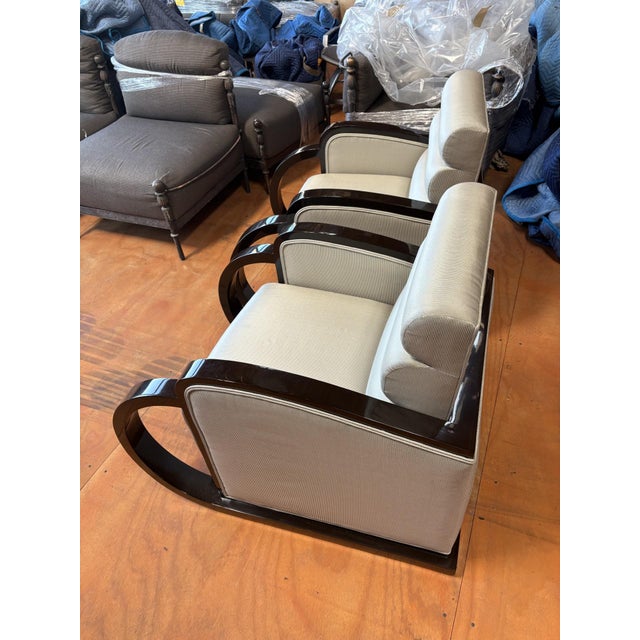1930s Early 20th Century Art Deco Curved Front Os Chairs For Sale - Image 5 of 6