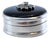 Circular Silver Pill Box with Onyx Application For Sale