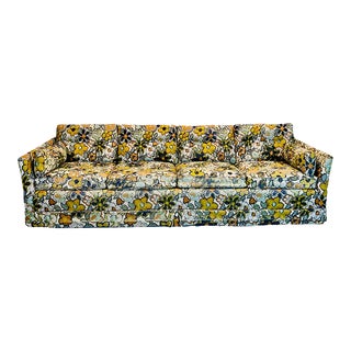 Retro Four Seater Lenoir Chair Company Floral Pattern Sofa For Sale