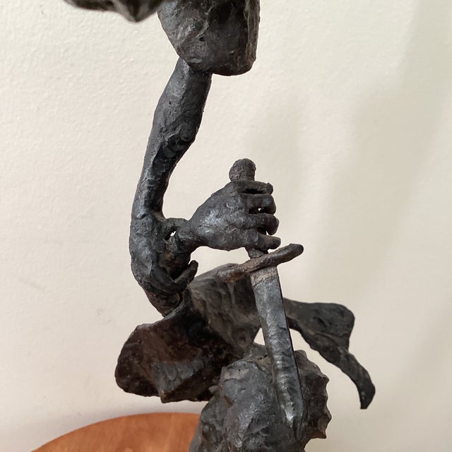 Mid Century Tall Brutalist Welded Steel Sculpture Unsigned For Sale - Image 4 of 12