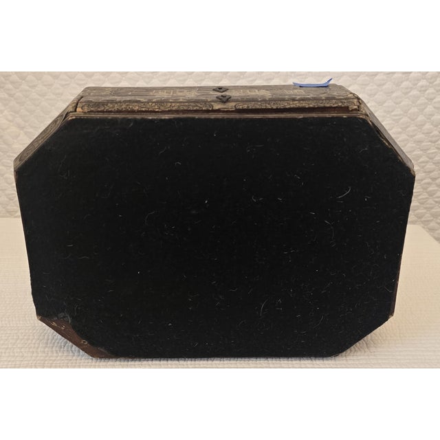 Black Antique Chinese Lacquered Scholar’s Box With Drawers and Gilt Figural (Need Dimension) For Sale - Image 8 of 11