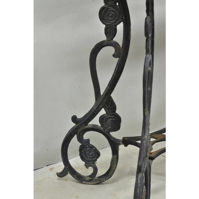 Vintage French Art Nouveau Style Heavy Wrought Iron Garden Planter Plant Stand For Sale - Image 14 of 17