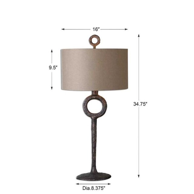 Mexican Ferro Table Lamp For Sale - Image 3 of 3
