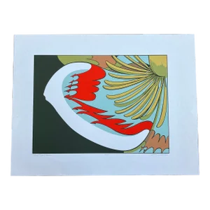 1980’s Original Organic Pop Art Artist Proof Lithograph “Tulip Tree Flower”