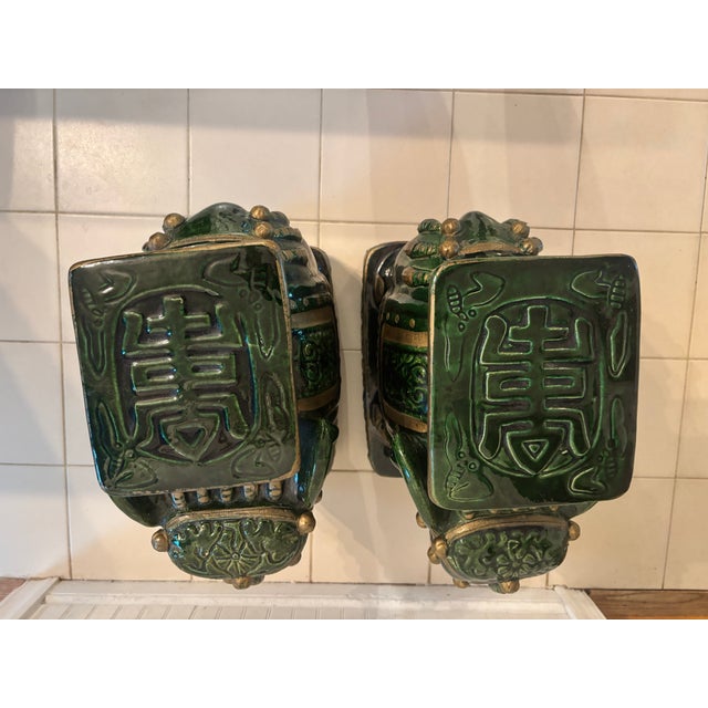 Chinese Glazed Terra Cotta Elephant Garden Seats--a Pair For Sale - Image 3 of 12