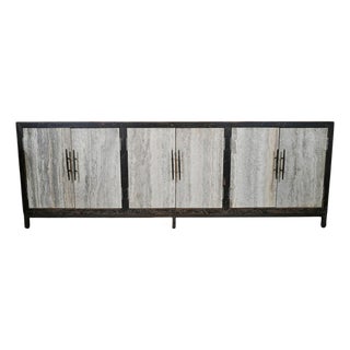 Grey Marble Modern Rustic Sideboard For Sale