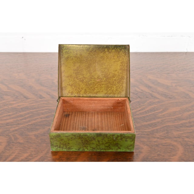 Metal Heintz Arts & Crafts Sterling Silver on Bronze Humidor or Cigarette Box For Sale - Image 7 of 12