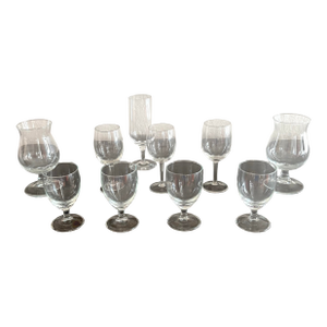 Collection of 10 Various Stemmed Cordial and Liqueur Glasses Pre-Owned, Excellent Cond. 5” H and 3.25” H