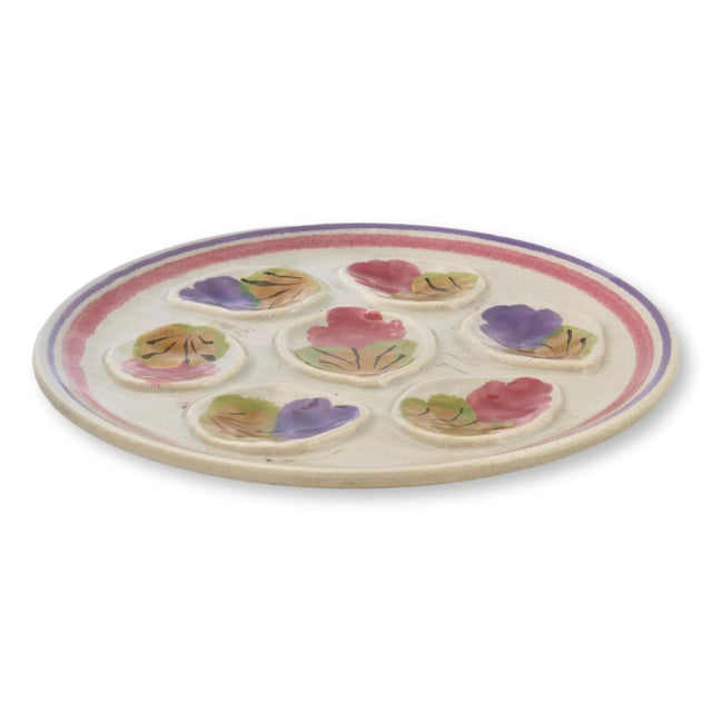 Vintage French Stoneware Oyster Plates, Set of 5 For Sale In Los Angeles - Image 6 of 6