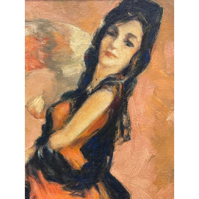 An Oil on Canvas of a Dancer For Sale - Image 4 of 6