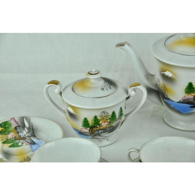 Ceramic Chinese Motif Coffee Set, Set of 13 For Sale - Image 7 of 12