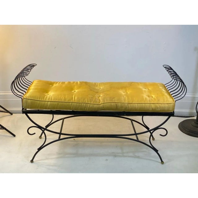 Mid-Century Modern Mid Century Black Wire Bench For Sale - Image 3 of 10