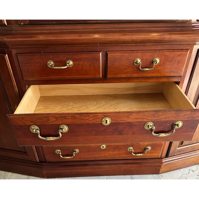 Oxblood Red China Cabinet For Sale - Image 8 of 10