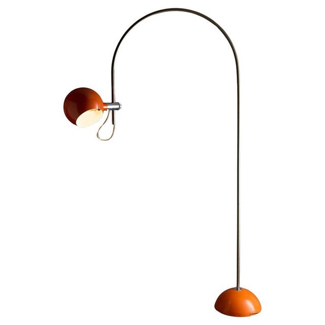 Orange Arc Floor Lamp attributed to Cosack, 1972 For Sale - Image 9 of 9