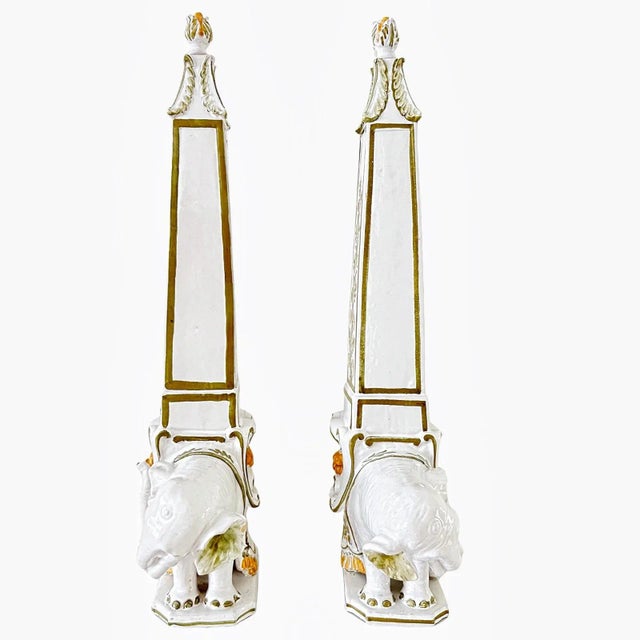 This is a 1960s signed and numbered pair of Italian terracotta faience (faenza) with gorgeous hand painted ornaments...