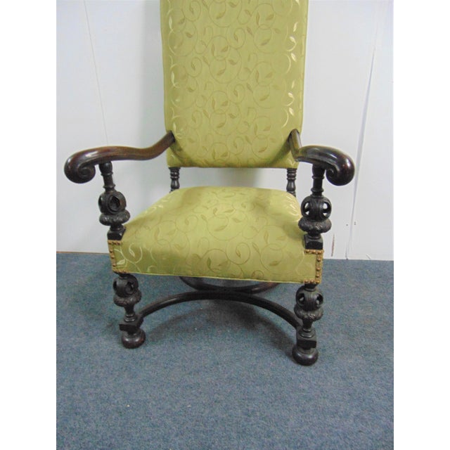 Victorian Victorian Carved Oak Throne Style Chair For Sale - Image 3 of 9