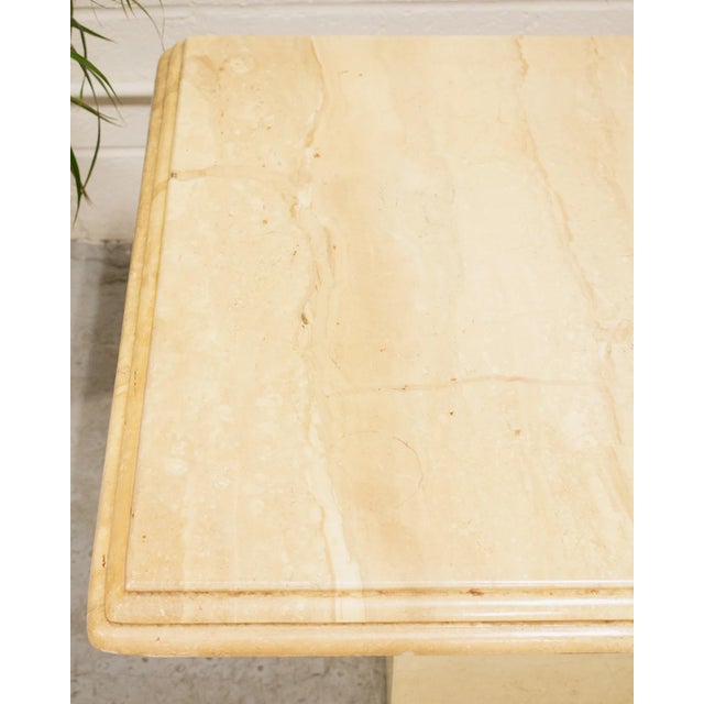 Modern Travertine Post Modern Side Coffee Table Small For Sale - Image 3 of 9