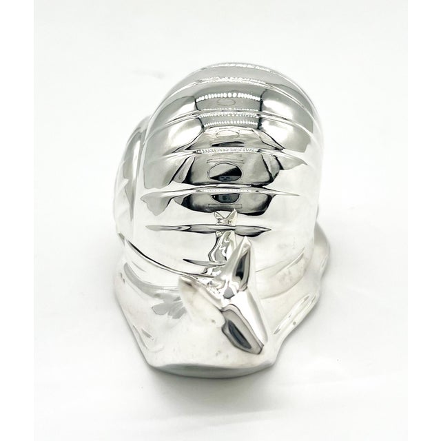 Metal Mid 20th Century Hollywood Regency Silver-Plated Snail Caviar/ Butter Dish With Glass Liner & Spoon For Sale - Image 7 of 12