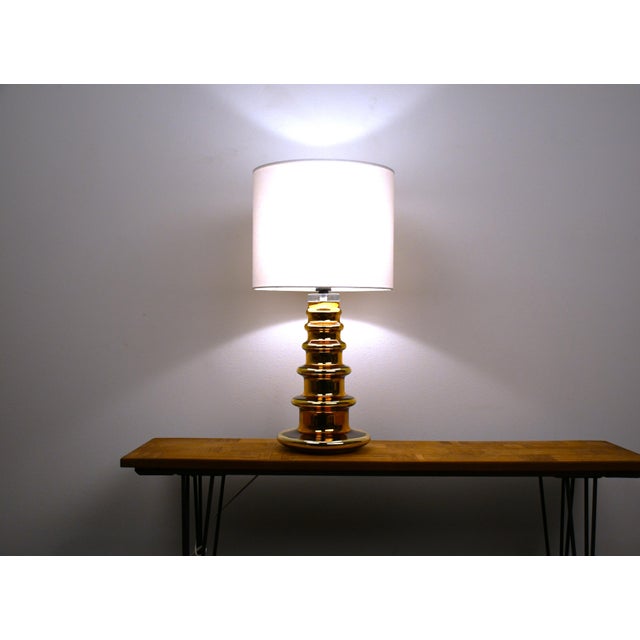 Large Mercury Golden Glass Table Lamp by Gustaf Leek for Orrefors, 1960s For Sale - Image 9 of 9