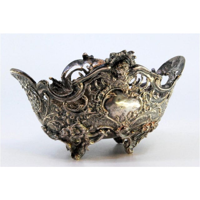 Metal Silver Soap Dish with Floral Motifs For Sale - Image 7 of 8