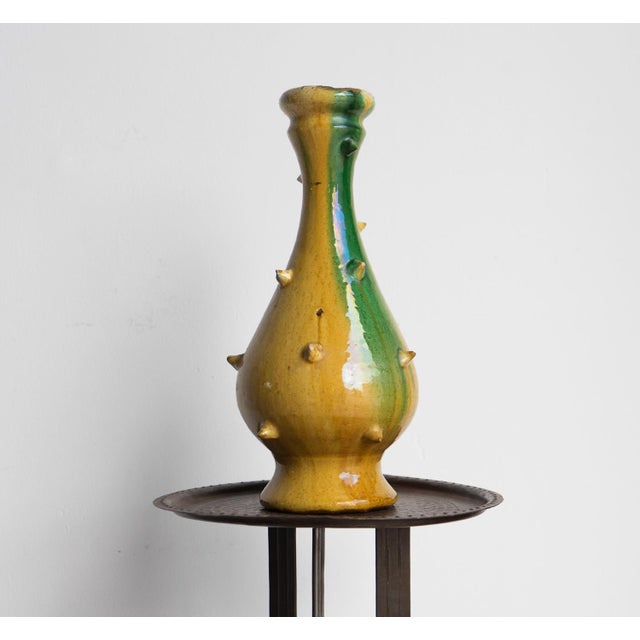 Vintage French Faience Spikey Glazed Studio Pottery Vase, Early to Mid 20th C For Sale - Image 14 of 14