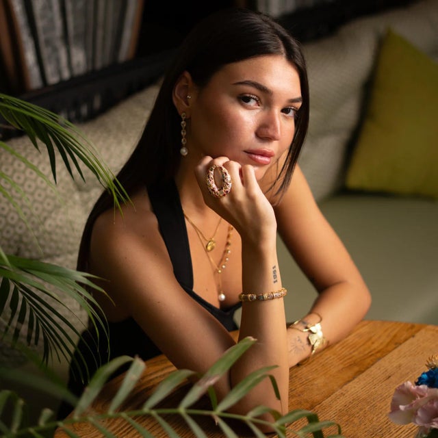 Eternal Lights Gemstone Cuff Bracelet For Sale - Image 4 of 9