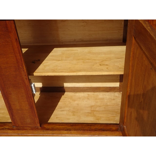 Vintage Oak and Veneer Sideboard with Gilt Handles, 1950s For Sale - Image 18 of 18