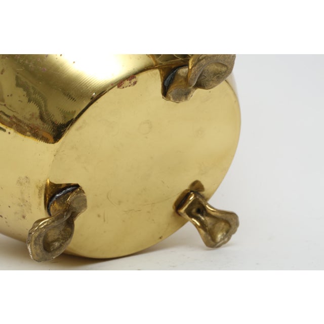 Mid-Century Modern Vintage English Dragon Footed Brass Planter For Sale - Image 3 of 5