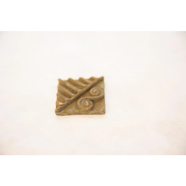:: Vintage handmade square bronze coin. Circa mid 20th century and possibly older, this piece has such incredible handmade...