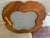 Late 20th century carved oak Mexican handcrafted wall mirror. Beautiful scroll design.