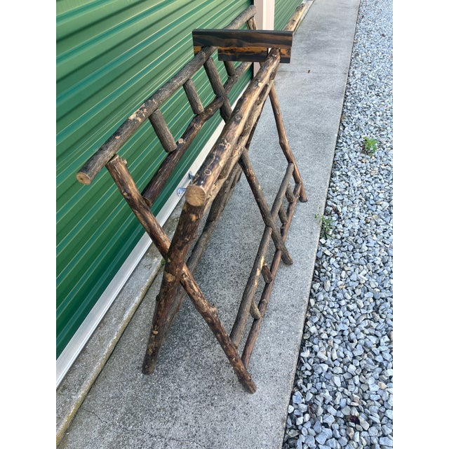 Wood Early 20th Century Rustic Adirondack Twig Console Table For Sale - Image 7 of 12