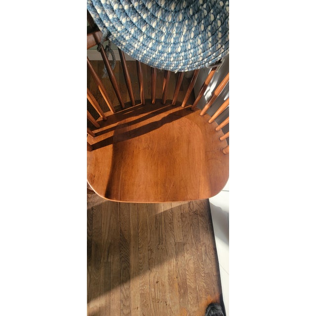 Pair of Vintage Vermont of Winooski Solid Maple Captains Chairs For Sale - Image 4 of 4