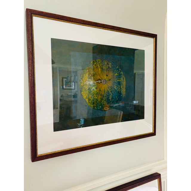 Pair of Contemporary Oil on Paper Gourd Still Life Paintings, Signed "Gw", 2006 For Sale - Image 4 of 15