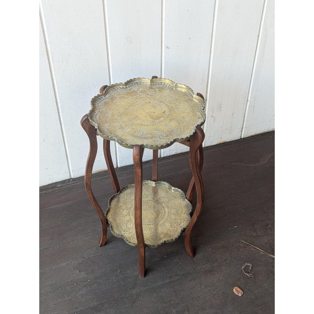 1970s Mid Century Teaditional Chinese 2 Tier Table For Sale - Image 4 of 4