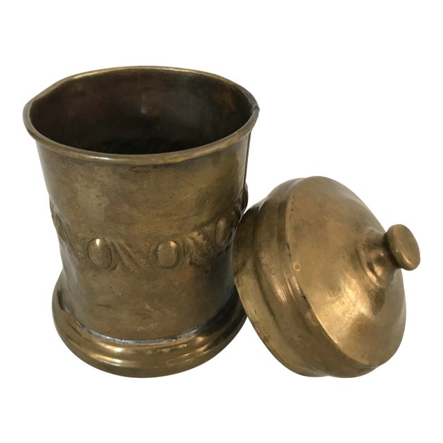 19th Century Turkish Brass Storage Container For Sale