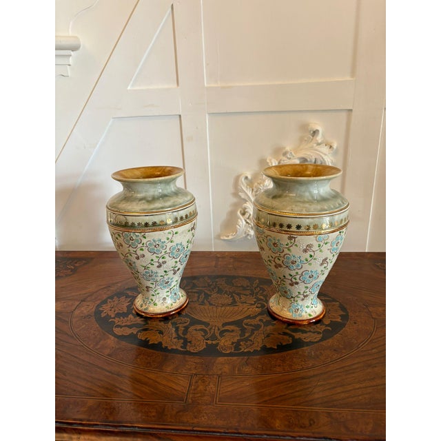 Antique Victorian Vases from Royal Doulton, 1880s, Set of 2 For Sale - Image 15 of 15