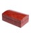 Mid 20th Century Domed Box of Red Wood Veneer With Velvet Lining For Sale - Image 5 of 5