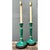 Vintage Green Lacquered Candlestick Table Lamps - Pair For Sale - Image 9 of 12