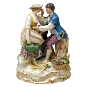 Model B 28 Gardener Couple Rococo Garments by Acier for Meissen, 1870