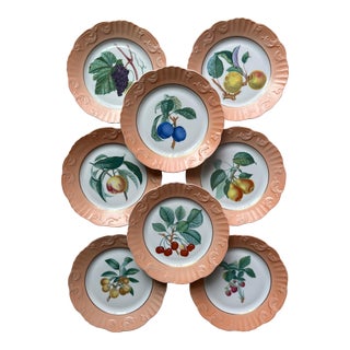 Mottahedeh 'Vista Allegre' Fruit Plates-Portugal-Set 8 For Sale