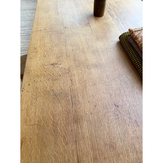 Farmhouse Table in Oak, 1950s For Sale - Image 9 of 18