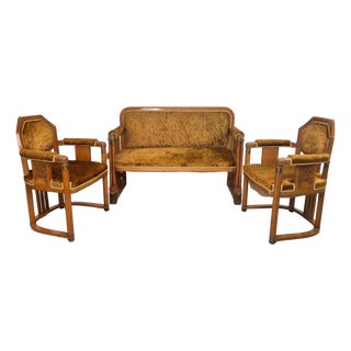 Secession Seating Group from Gyula Radó and Sons, 1890s, Set of 3 For Sale