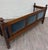 Antique Jacobean Revival Blue Velvet Upholstered Oak Hall Settee Daybed Bench For Sale - Image 18 of 18