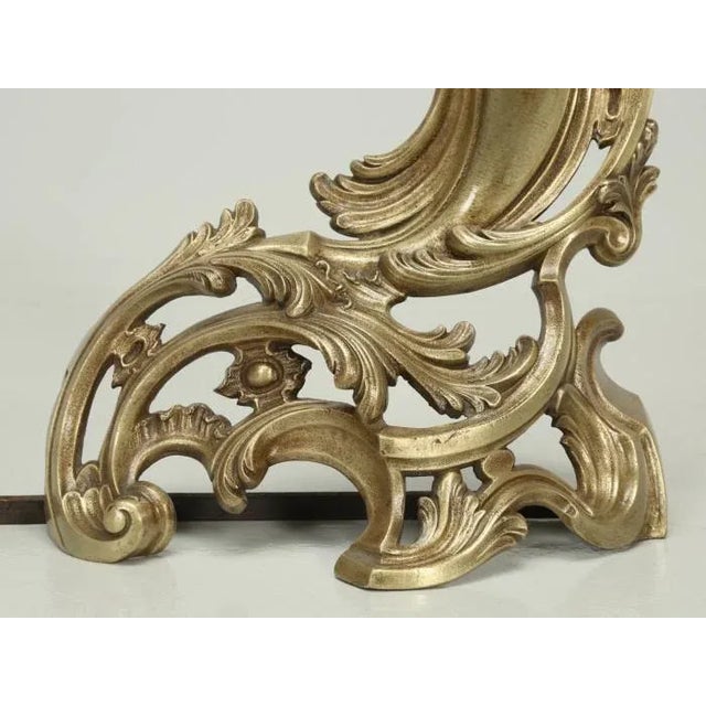 Late 19th Century Antique French Solid Bronze Andirons or Chenets For Sale - Image 5 of 9