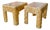 1980s Organic Modern Crosshatch Woven Rattan & Glass End Tables in the Style of Maitland-Smith – Pair For Sale