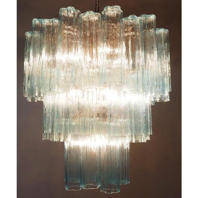 3-Tier Murano Glass Tube Chandelier, 1990s For Sale - Image 16 of 17