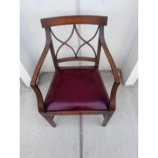 Late 19th Century Regency Style Walnut and Leather Arm Chair For Sale - Image 10 of 12