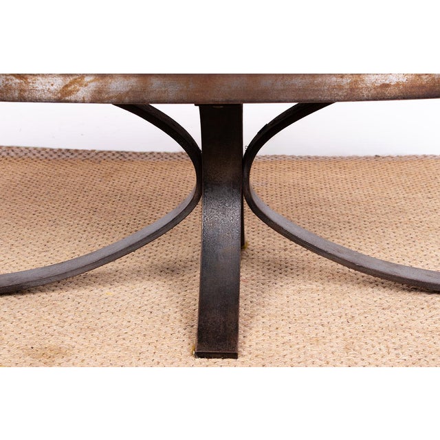Metal Coffee Table in Lava Stone, Ceramic and Steel by Jean Jaffeux, 1960s For Sale - Image 7 of 15